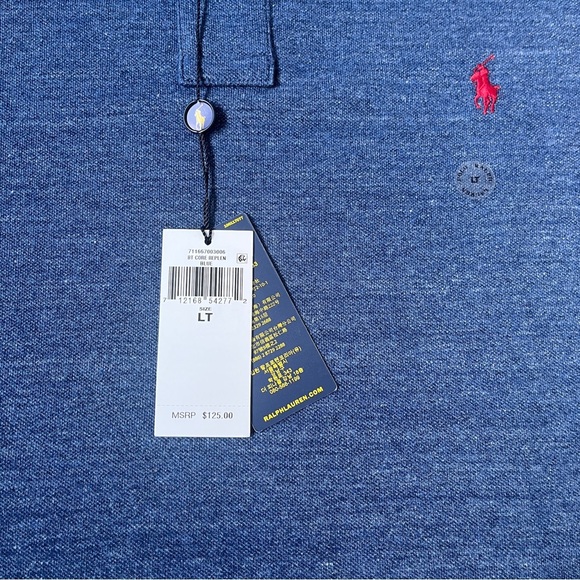 Polo Ralph Lauren Men's Iconic Mesh Polo Shirt Blue Big & Tall Size LT NWT *X23 - Picture 4 of 5